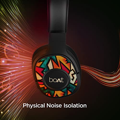 boAt Rockerz 550 Over Ear Bluetooth Headphones with Upto 20 Hours Playback, 50MM Drivers, Soft Padded Ear Cushions and Physical Noise Isolation(Black Symphony) image 3