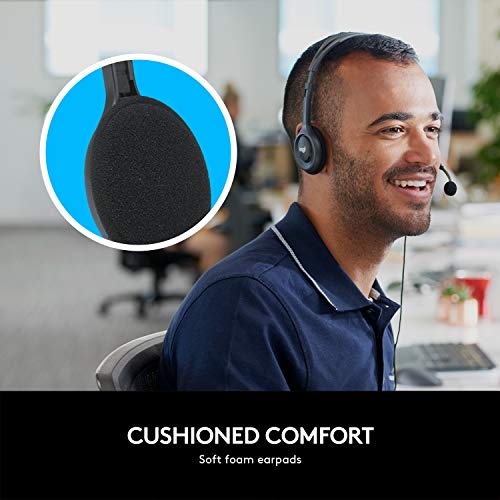 Logitech H111 Wired On Ear Headphones With Mic Black image 2