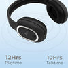 pTron Studio Over Ear Bluetooth 5.0 Wireless Headphones with Mic, Hi-Fi Sound with Deep Bass, 12Hrs Playback, Ergonomic & Lightweight Wireless Headset, Soft Cushions Earpads, Aux Port - (Black) image 2