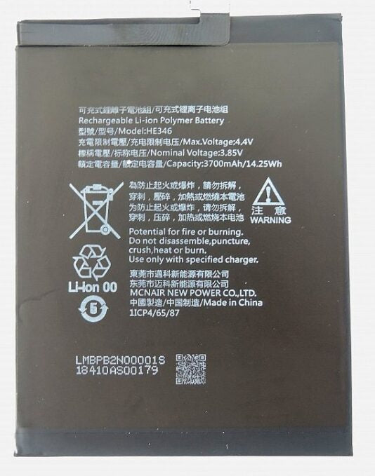 Original Compatible Battery For Nokia 7 Plus / TA-1046 / TA-1055 / HE347 / BPB2N00005B3800mAh Genuine Battery image 0