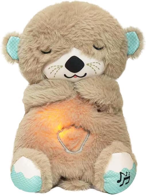 Baby Sound Light Bear Soothe Breathing, Sensory Details Music Lights Rhythmic Breathing Motion Musical for Children to Relax and Sleep Baby Toy Plush Best Gift for Kids image 0