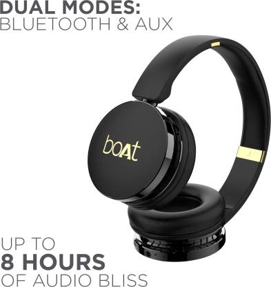 boAt Rockerz 370 Bluetooth Headset(Buoyant Black, On the Ear) image 1