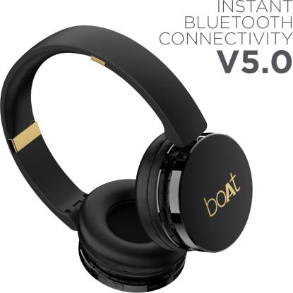 boAt Rockerz 370 Bluetooth Headset(Buoyant Black, On the Ear) image 2