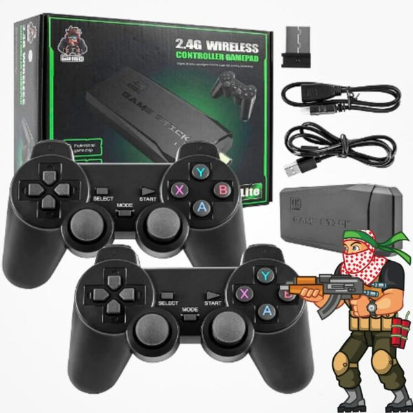 2.4G Wireless Controller Gamepad,4k Ultra HD Game Stick-Supports Wireless Dual Play,3000+ Classic Games,35 Hrs Continuous Gameplay,Video Games for Kids-USB Rechargeable image 0