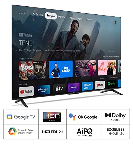 TCL 138.7 cm (55 inches) Metallic Bezel-Less Series 4K Ultra HD Smart LED Google TV 55P635 (Black) image 1
