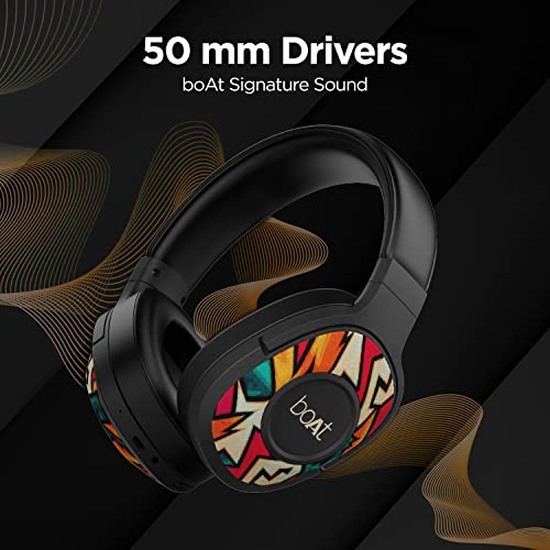 boAt Rockerz 550 Over Ear Bluetooth Headphones with Upto 20 Hours Playback, 50MM Drivers, Soft Padded Ear Cushions and Physical Noise Isolation(Black Symphony) image 1
