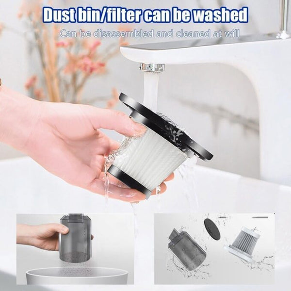 3 IN1 Portable Car Vacuum Cleaner with Blower, USB Rechargeable Wireless Handheld, Traveling, Camping, Reusable image 5