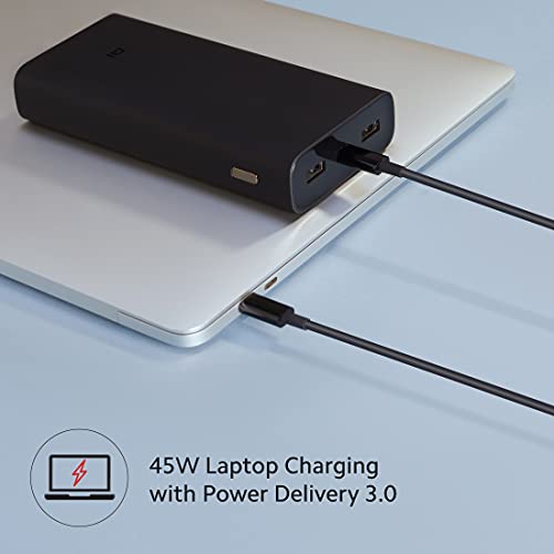 MI Power Bank Hypersonic 20000mAh 50W Lithium Polymer Supports Laptop Charging 50W Mobile Charging | Power Delivery 3.0 Fast Charging | Triple Output Port (Black) image 2