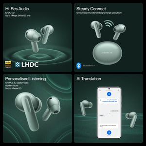OnePlus Buds 4 TWS Earbuds with Upto 55dB Real-time ANC, Adaptive Mode, Dual Drivers and DACs, 3D Audio, Dual-Device connectivity, 47ms Low Latency, Storm Gray image 4
