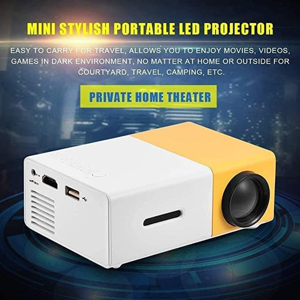 Mini Projector With Hdmi Cable,50 Lumens,Compact And Portable,Yellow image 3