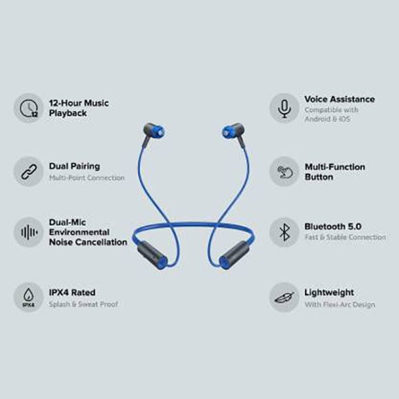 MI Pro Bluetooth Wireless in Ear Earphones with Mic (Blue) [ 6 Months Warranty ] image 7