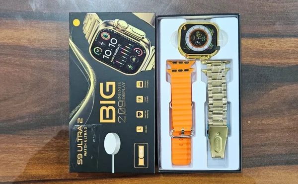 S9 Ultra 2 Smart Watch Big 2.09 Infinity Display Wireless Charging Bluetooth Calling Double Strap image 1