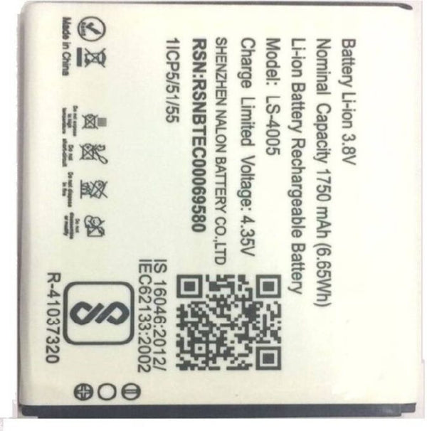 Original Compatible Battery For LYF FLAME 6 / LS-40051750mAh Genuine Battery image 0