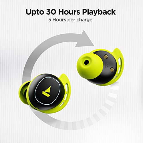 boAt Airdopes 441 True Wireless Earbuds with Upto 30 Hours Playback, boAt Signature Sound, IWP™ Technology, IPX7, BT v5.0, Type-c Interface and Capacitive Touch Controls(Spirit Lime) image 1