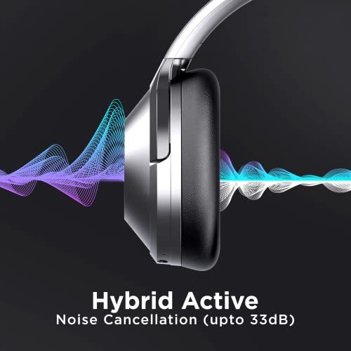 boAt NIRVANAA 751ANC Hybrid Active Noise Cancelling Bluetooth Wireless Over Ear Headphones With Mic, with Up to 65H Playtime,ASAP Charge, Ambient Sound Mode, Immersive Sound,Carry Pouch(Gunmetal Grey) image 1
