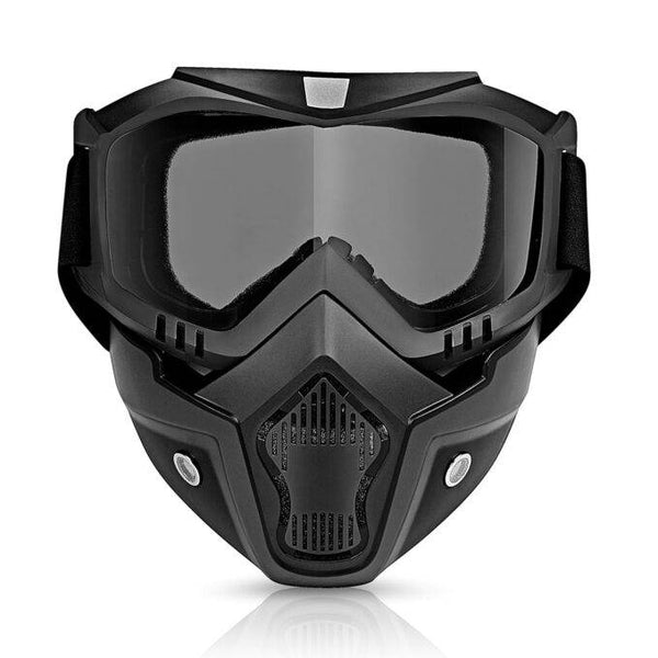 Bike Riding Goggle Mask Anti Scratch UV Protective Open Face & Eyewear Windproof Dirt Shield Adjustable Strap Soft Foam Padded Detachable for Cycling Bike Off Road Racing Riding Unisex - Black image