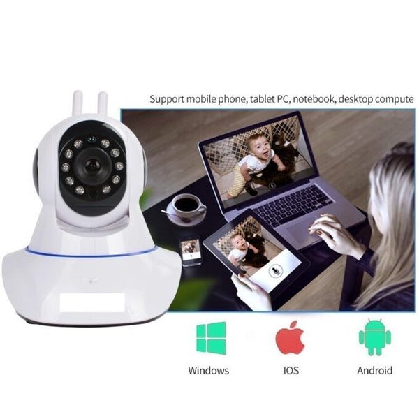 Upgraded V380 Pro HD Smart WiFi Wireless Double Antenna IP CCTV Security Camera with 2 Way Audio, Night Vision (White) image 6