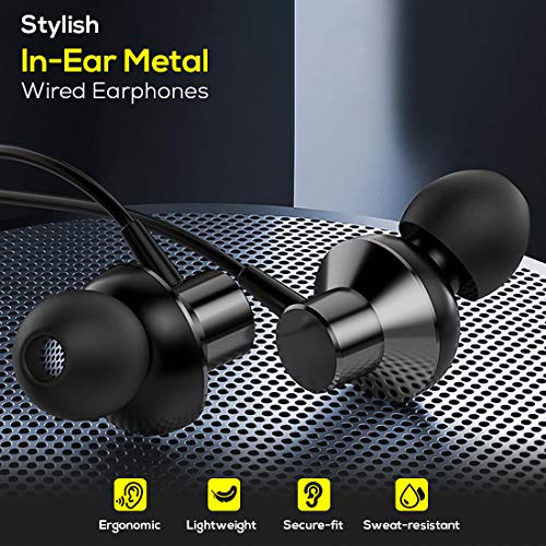 pTron Pride Lite HBE (High Bass Earphones) in-Ear Wired Headphones with in-line Mic, 10mm Powerful Driver for Stereo Audio, Noise Cancelling Headset with 1.2m Tangle-Free Cable & 3.5mm Aux (Grey) image 4