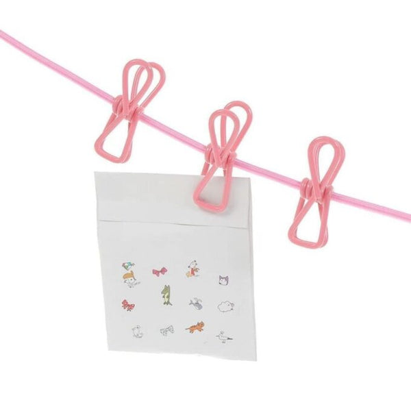 Portable Multi Functional Drying Rope with 12 Clips and 2 Hooks Durable Portable Outdoor Travel Clothesline Rope Clothes Hanging Hook (Multicolor) image 4
