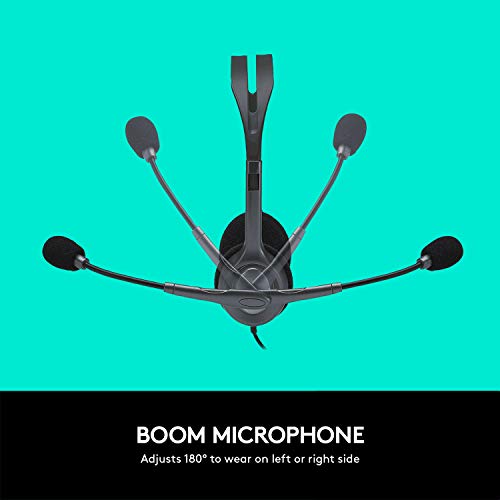 Logitech H111 Wired On Ear Headphones With Mic Black image 4