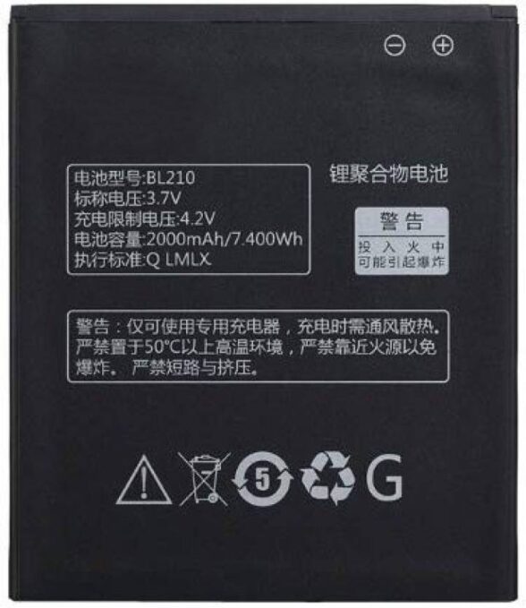 Original Compatible Battery For Lenovo BL210 Battery for A536 / A656 / A658T / A766 / A750E / A770 / S820 / S6502000mAh Genuine Battery image 0