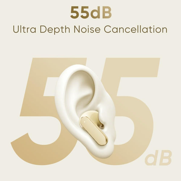 Buds Air 8,11mm+6mm Dual Dynamic Bass Drivers,58Hrs Playtime, 55dB ANC,6 Mic ENC, 45ms Low Latency, 360° Spatial Audio, Hi-Res LHDC,