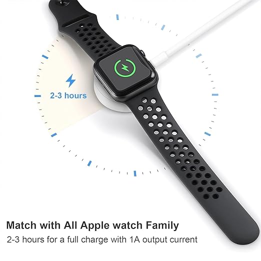 USB-C Magnetic Wireless Charging Cable / Charger For Apple Watch Series 10/9/8/7/6/5/4/3/2/1/Ultra, 1 Metre, Portable
