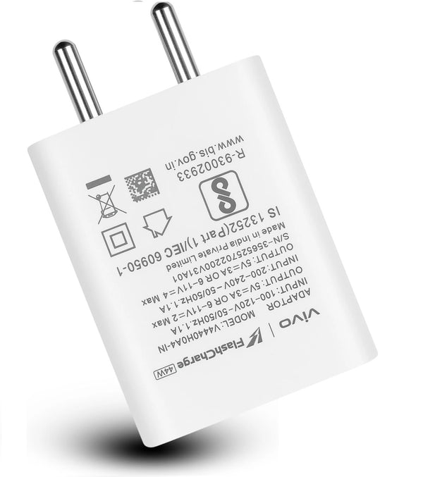 VIVO 44W Charger with Vivo Flash & Super Vooc Charging Technology Supported Includin USB-C Cable