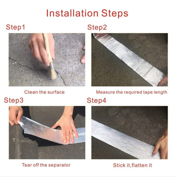 Waterproof Repair Tape for Pipe Leakage Roof Water Leakage Solution Aluminium Foil Tape Waterproof Adhesive Sealing Butyl Rubber Tape for Surface Crack (5M X 5CM) image 4