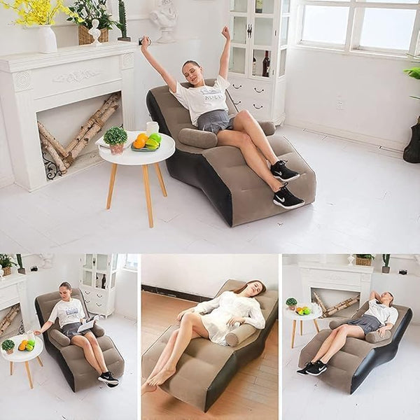 Inflatable Lazy Sofa Chair with Household air Pump | Foldable Lounge Chair with Armrests for Living Room | with Air Pump, Foldable Lounge Chair| Automatic Manual Pump| for Living Room Home | image 7