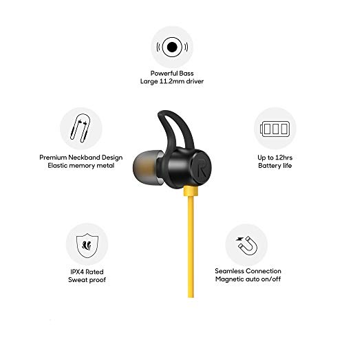 realme Buds Bluetooth Wireless in Ear Earphones with Mic (Yellow) image 1