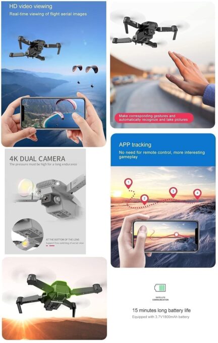 Drone 4K HD Camera Foldable Drone with GPS, Auto Return, One-Touch Take-off/Landing, for Adults image 9
