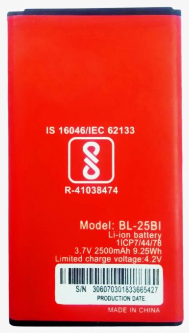 Original Compatible Battery For Itel 25Bi - BL-25Bi 2500mAh Genuine Battery image 0