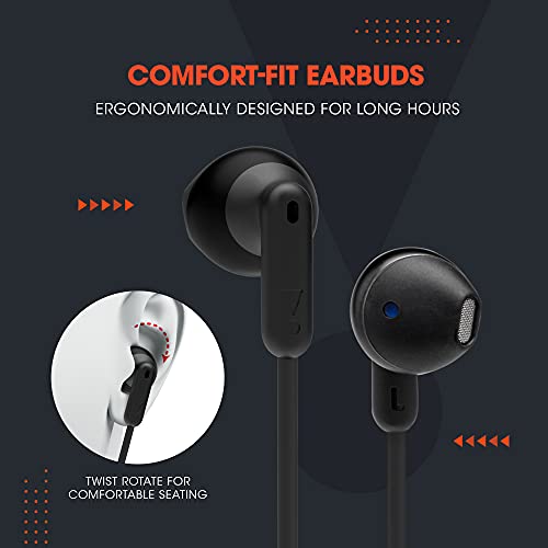 JBL Tune 215BT, 16 Hrs Playtime with Quick Charge, in Ear Bluetooth Wireless Earphones with Mic, 12.5mm Premium Earbuds with Pure Bass, BT 5.0, Dual Pairing, Type C & Voice Assistant Support (Black) image 4