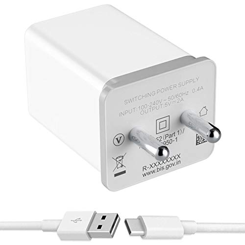 Original Type-C Fast Charger for OPPO A9 2020 / A 9 2020 Charger Original Adapter Like Wall Charger | Mobile Charger | Fast Charger | Android USB Charger With 1 Meter USB Type C Charging Data Cable (2 Amp, TOC3, White) image 0