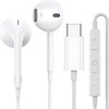 For iPhone 15 to 17 Series Type-C HandsFree Earphone Wired with Microphone & Noise Cancelling in-Ear Headset Earbuds for iPhone 15 / 16 / 17 - Plus/ Pro/ Pro Max Only- [White] image 0