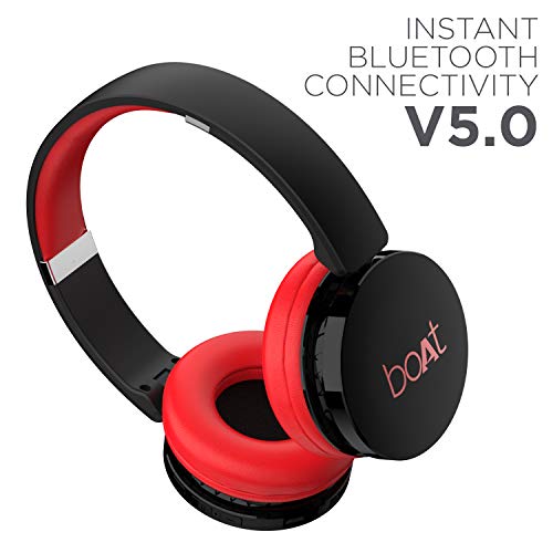 boAt Rockerz 370 Bluetooth Wireless On Ear Headphone with Mic (Fiery Red) image 4