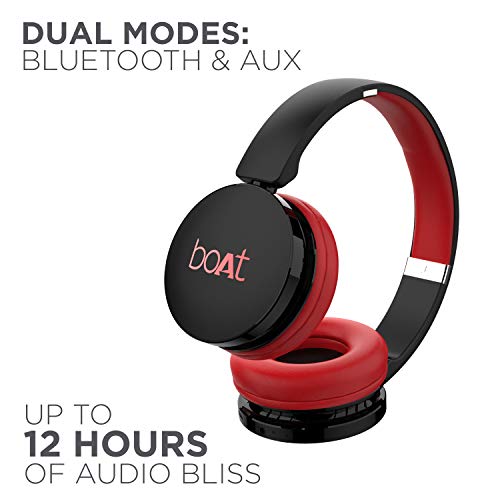boAt Rockerz 370 Bluetooth Wireless On Ear Headphone with Mic (Fiery Red) image 1