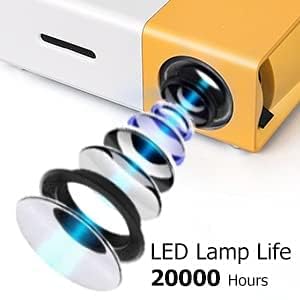 Mini Projector With Hdmi Cable,50 Lumens,Compact And Portable,Yellow image 2