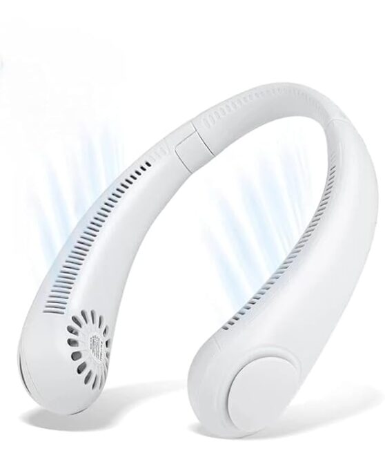 Hanging Neck Fan - 3 Adjustable Gears - Power Button & Fan Speed Selection | Type C USB Port Input | Dual Motor Hands-Free Cooling image 5
