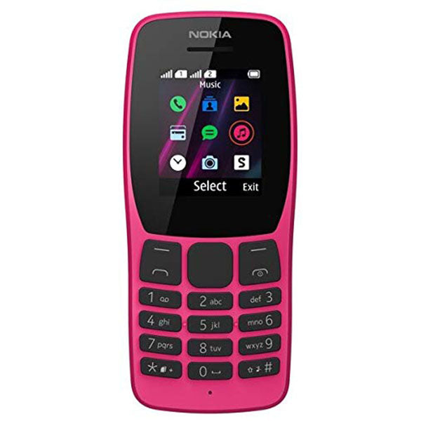 Nokia 110 Dual sim Keypad Phone | with Wireless FM Radio, Free Earphone, Snake Game - Pink image