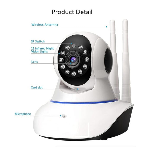 Upgraded V380 Pro HD Smart WiFi Wireless Double Antenna IP CCTV Security Camera with 2 Way Audio, Night Vision (White) image 2