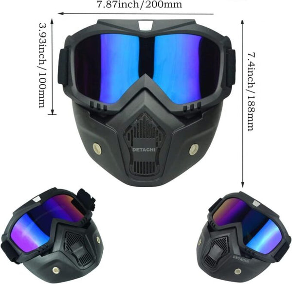 Bike Riding Goggle Mask Anti Scratch UV Protective Open Face & Eyewear Windproof Dirt Shield Adjustable Strap Soft Foam Padded Detachable for Cycling Bike Off Road Racing Riding Unisex image 3