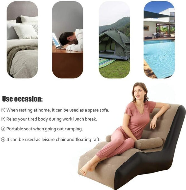 Inflatable Lazy Sofa Chair with Household air Pump | Foldable Lounge Chair with Armrests for Living Room | with Air Pump, Foldable Lounge Chair| Automatic Manual Pump| for Living Room Home | image 6