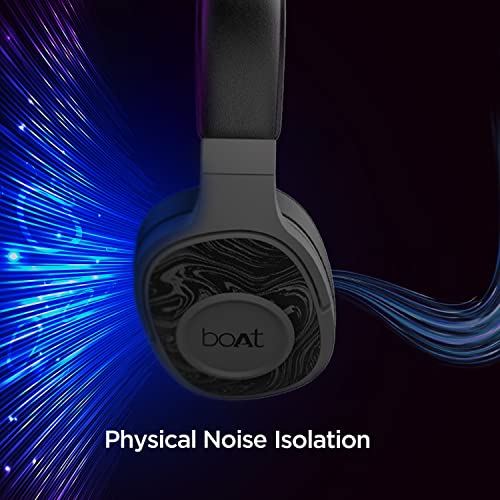 boAt Rockerz 550 Over Ear Bluetooth Headphones with Upto 20 Hours Playback, 50MM Drivers, Soft Padded Ear Cushions and Physical Noise Isolation image 3