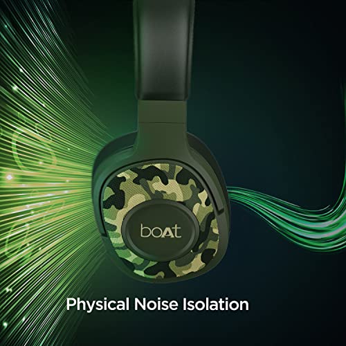 boAt Rockerz 550 Over Ear Bluetooth Headphones with Upto 20 Hours Playback, 50MM Drivers, Soft Padded Ear Cushions and Physical Noise Isolation(Army Green) image 3