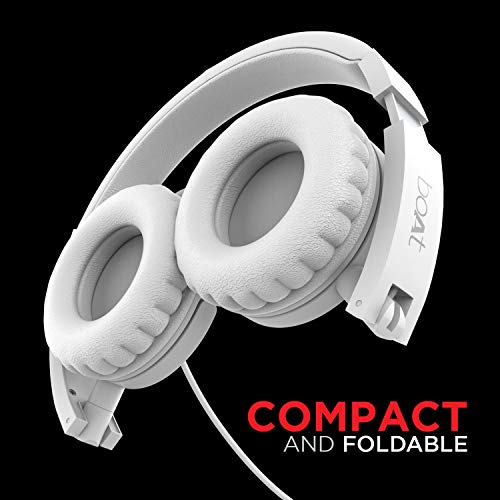 boAt Bassheads 900 Wired On Ear Headphones with Mic (Pearl White) image 2