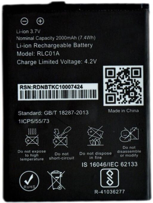 Original Compatible Battery For LYF FLAME 8 / RLC01A2000mAh Genuine Mobile Battery image 0