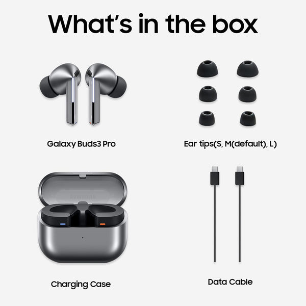 Galaxy Buds3 Pro Wireless Earbuds, Powered by Galaxy AI, IP57, Active Noise Cancellation, Adaptive Noise Control, 37hrs Battery, 360 Surround Sound, Pinch Controls, Galaxy Ecosystem, Silver