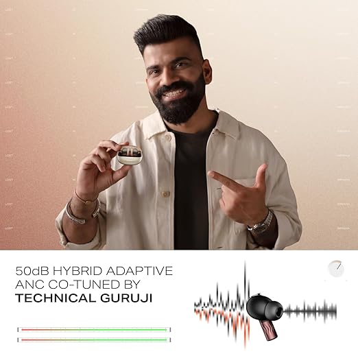 boAt Nirvana Zenith Pro, 50dB Hybrid Adaptive ANC, Spatial Audio, Hi-Res Audio LDAC, 6Mics AI-ENx, 80 Hrs Battery, Bluetooth Earbuds, TWS Ear Buds Wireless Earphones with mic (Crimson Red)
